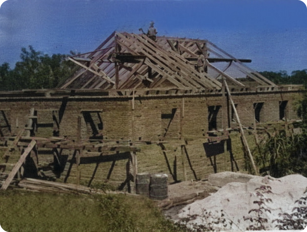 Foto do prédio em construção